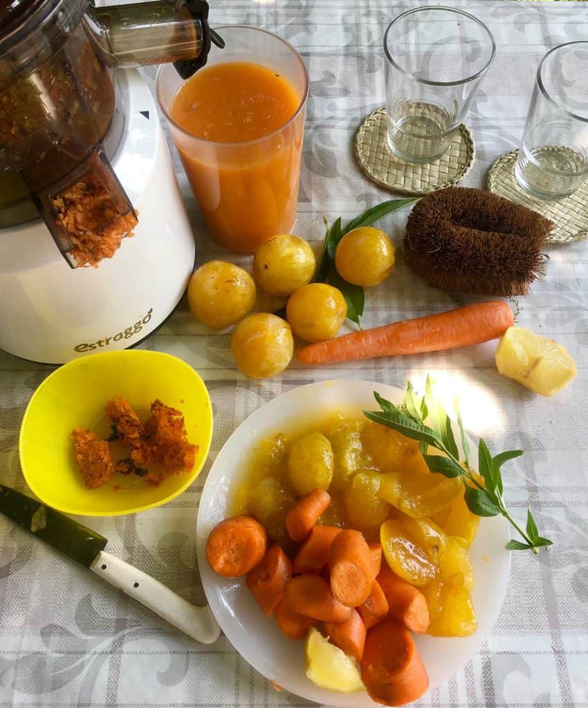 ricetta succo ingredienti susine gialle carote